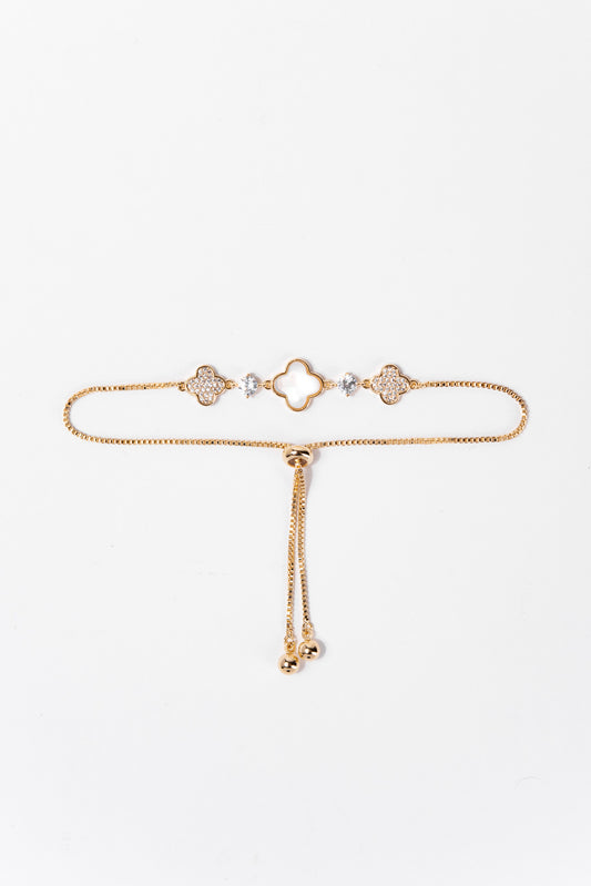 Stella Floral Adjustable Bracelet - Gold