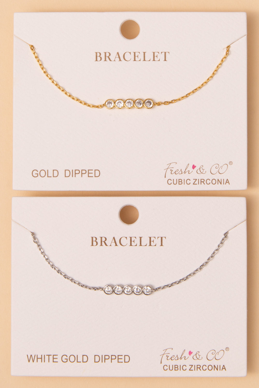 Natalia Bezel-Set Cubic Zirconia Bar Chain Bracelet