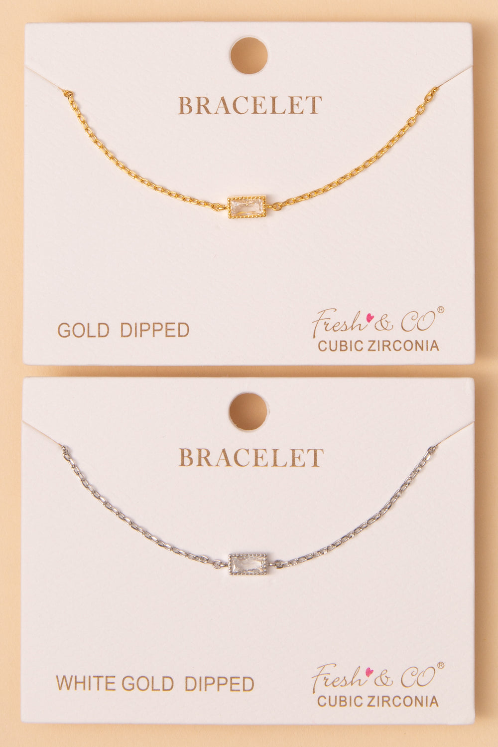 Julia Bezel-Set Baguette Cut Cubic Zirconia Solitaire Bracelet