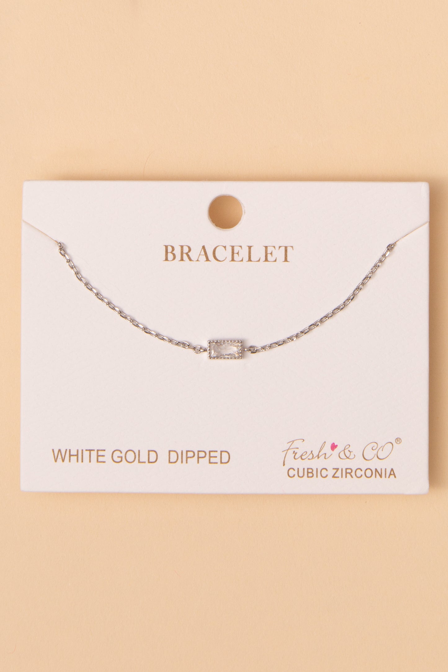 Julia Bezel-Set Baguette Cut Cubic Zirconia Solitaire Bracelet