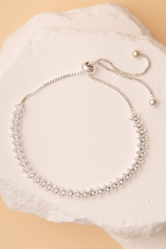 Katherine Cubic Zirconia Tennis Set Bolo Slider Bracelet