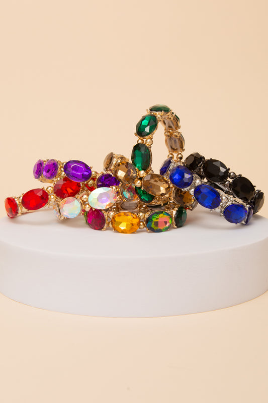 Vanessa Oval Cut Crystal Stretch Bracelet
