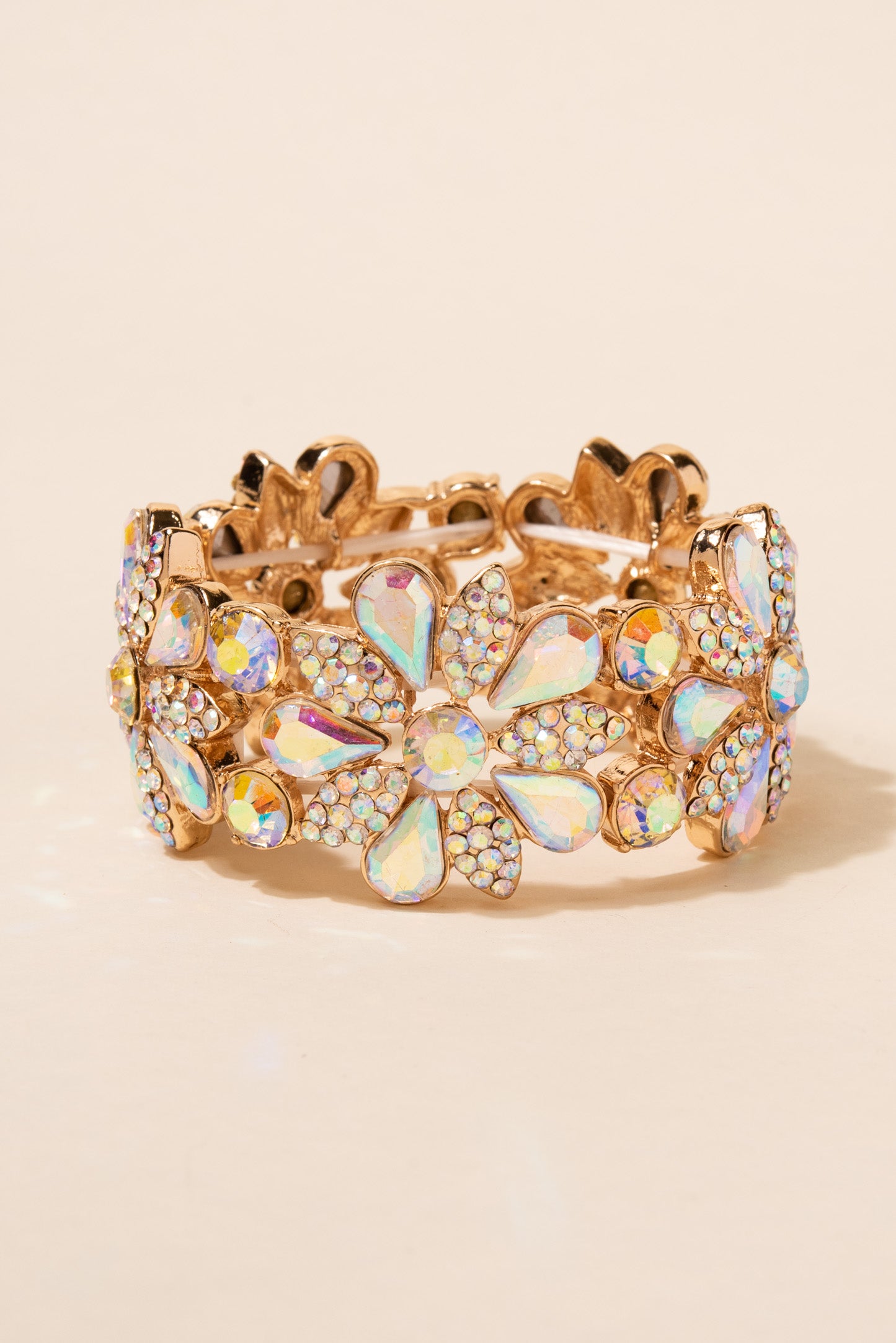 Floral Austrian Crystal Stretch Bracelet