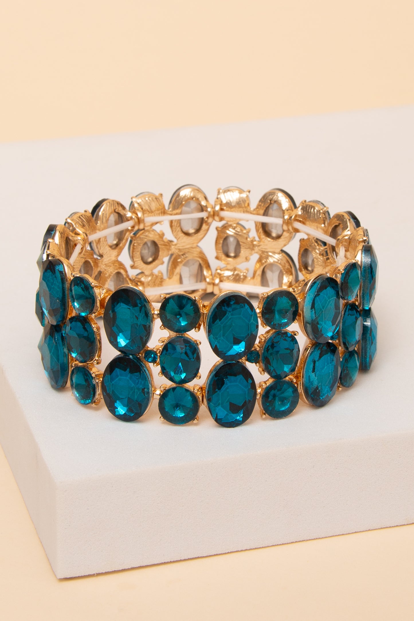 Amelia 3 Row Stone Stretch Bracelet