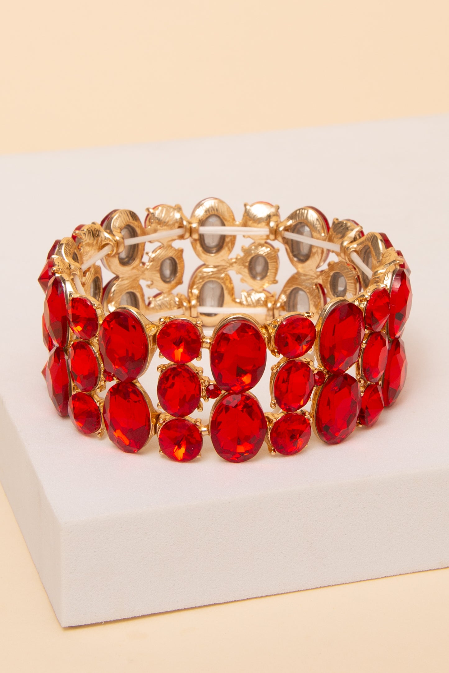 Amelia 3 Row Stone Stretch Bracelet