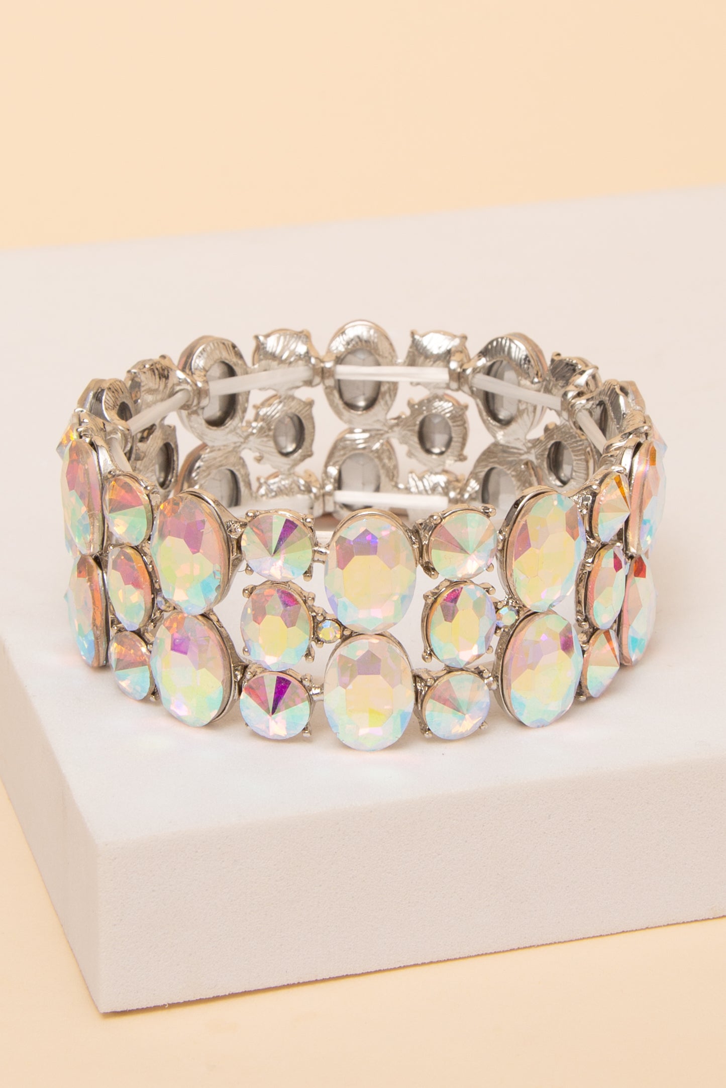 Amelia 3 Row Stone Stretch Bracelet
