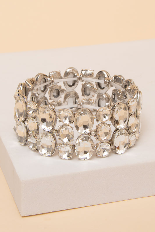 Amelia 3 Row Stone Stretch Bracelet