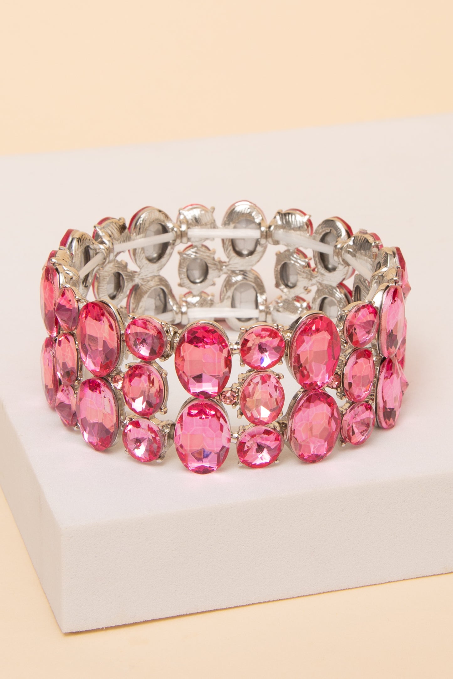 Amelia 3 Row Stone Stretch Bracelet