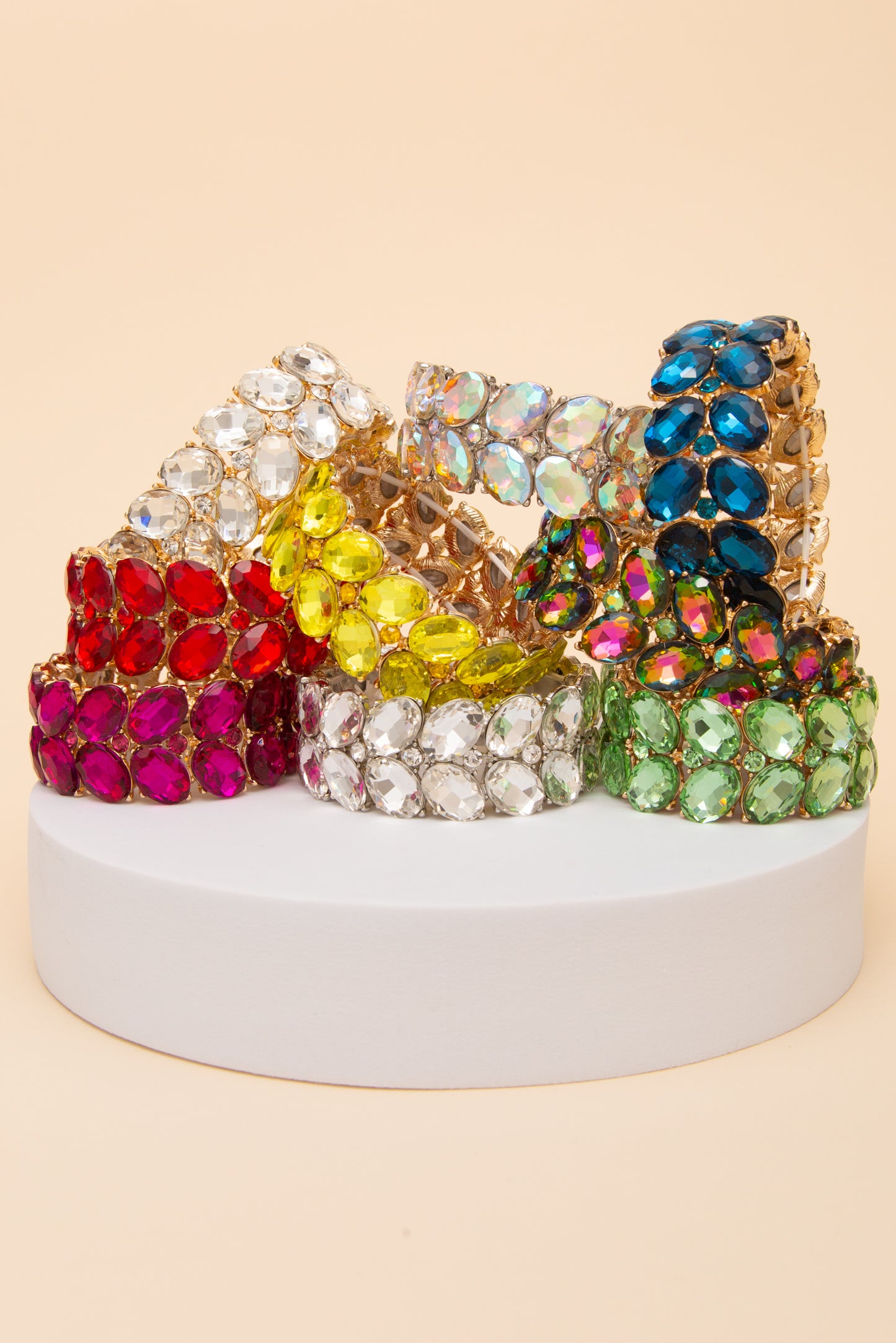 Holly Dual-Row Chunky Crystal Stretch Bracelet