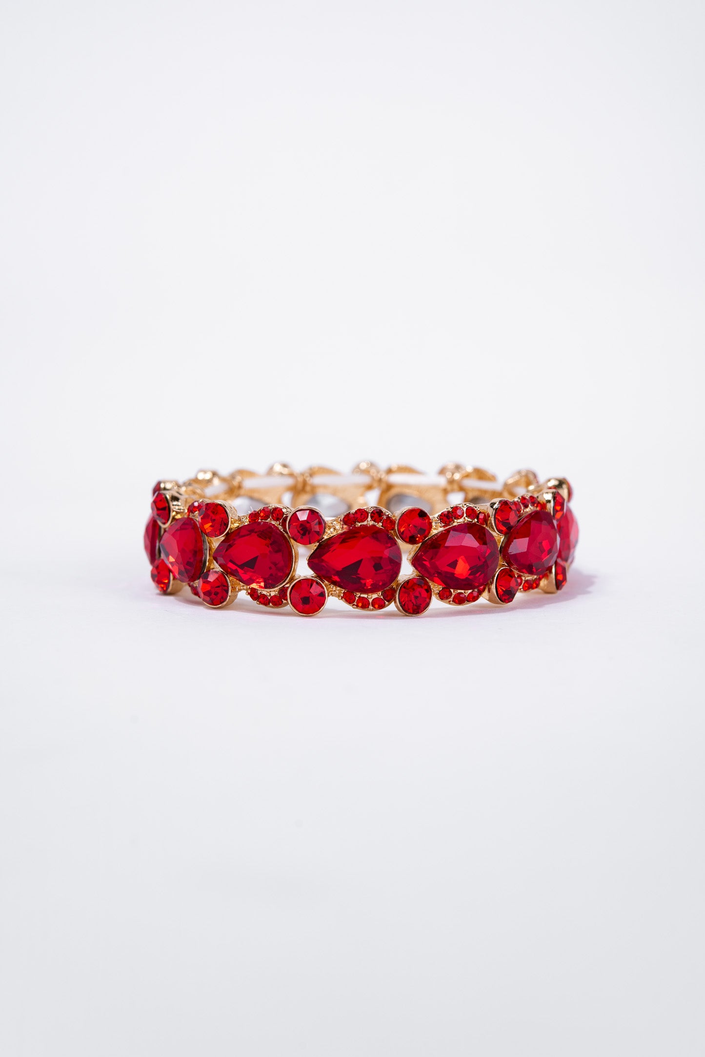 Bridget Stone Statement Stretch Bracelet | Red