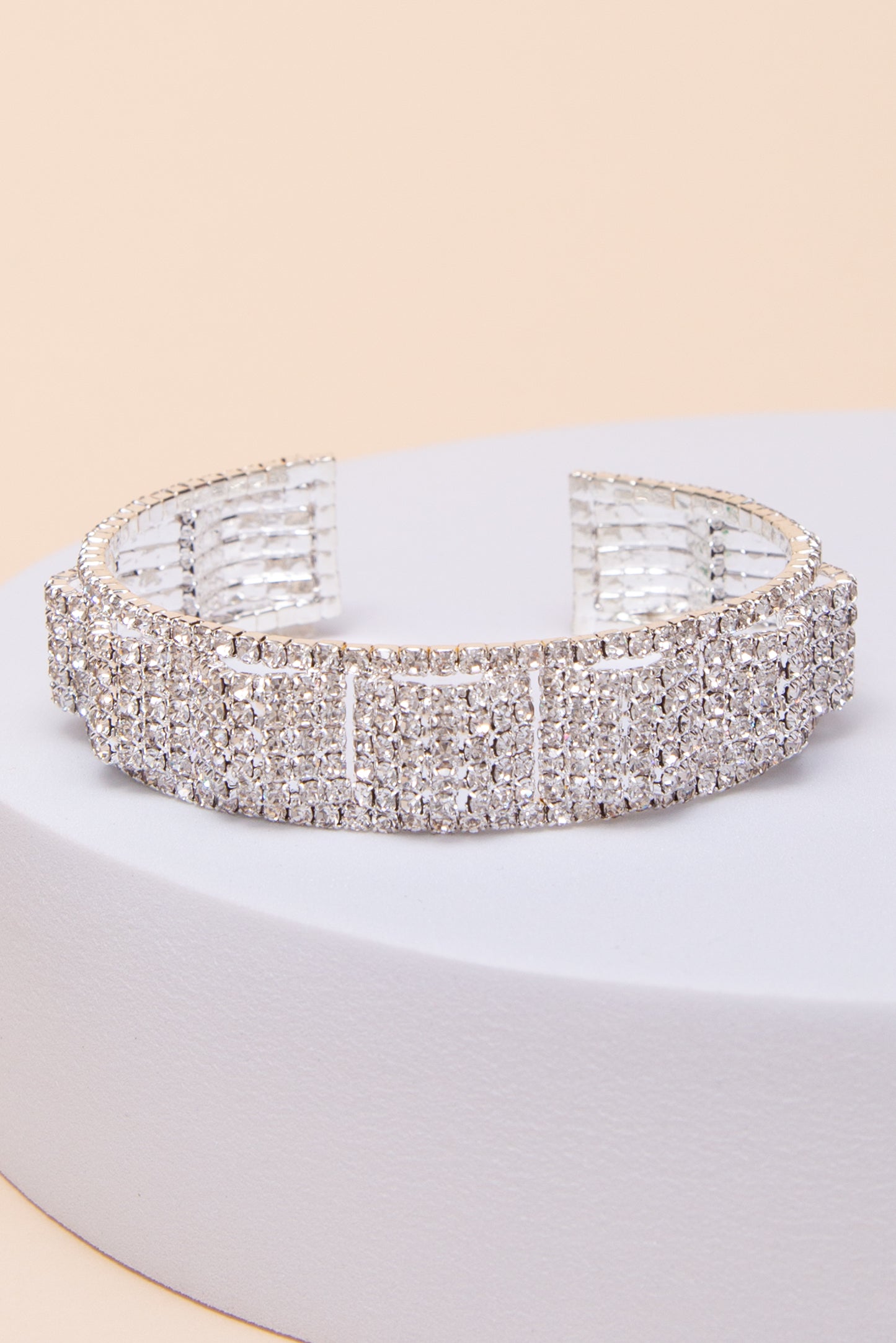 Evangeline Rhinestone Embellished Cuff Bracelet