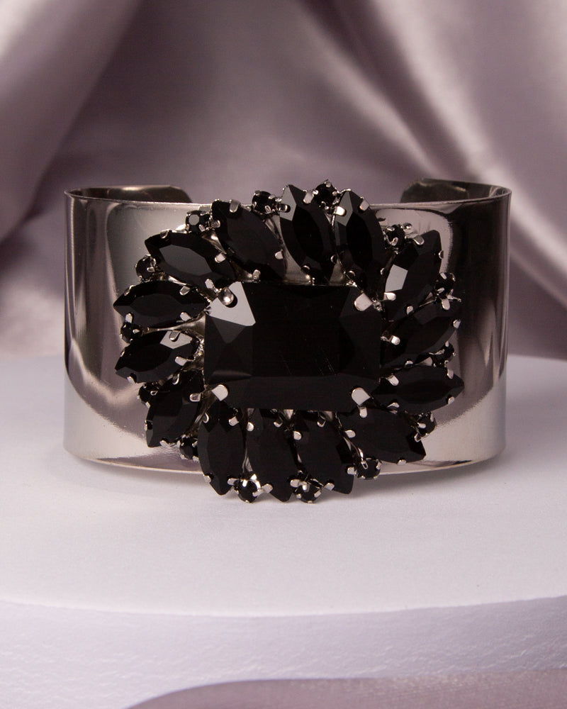 Johanna Floral Crystal Faceted Cuff Bracelet