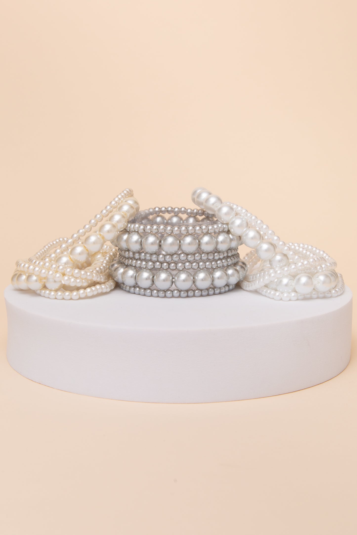 Katalina Multi Strand Pearl Stretch Bracelet Set