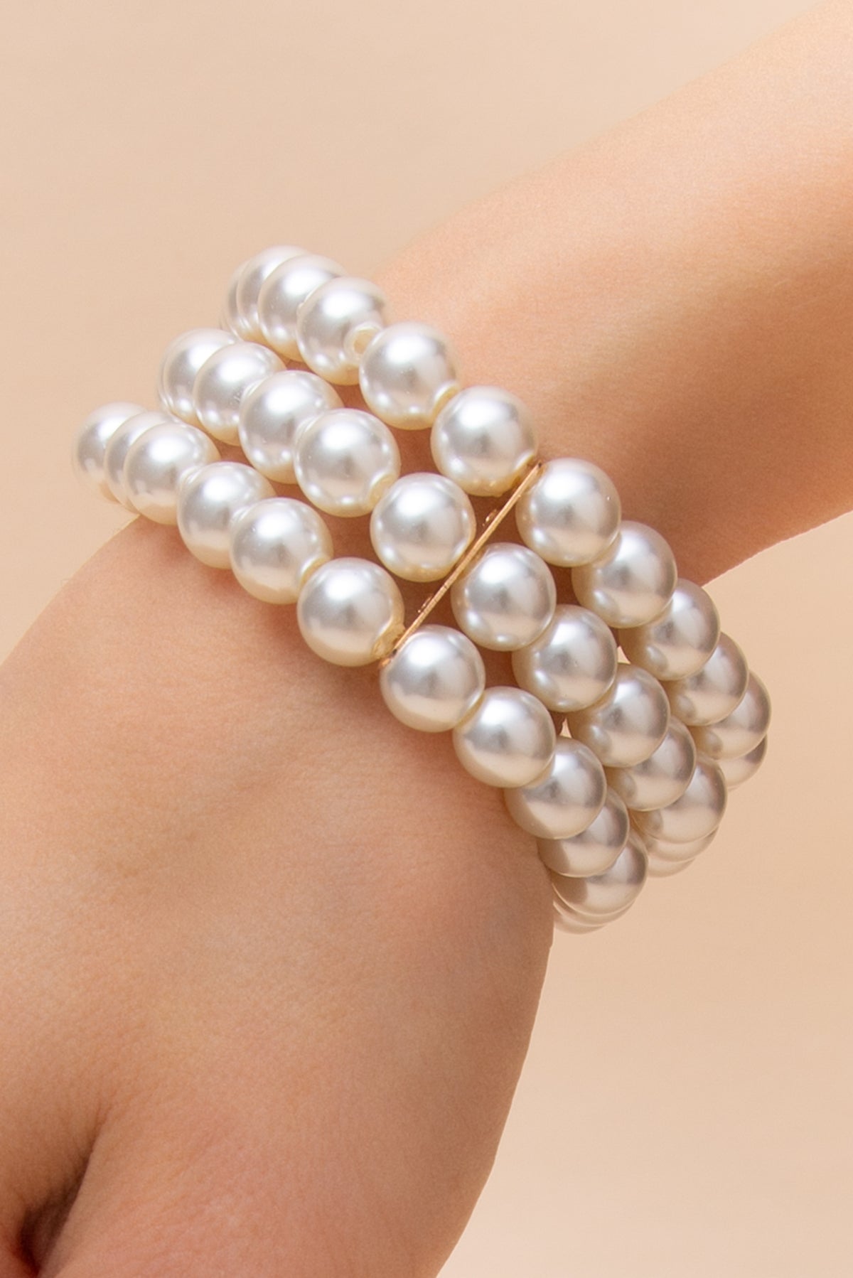 Bette Triple Strand Pearl Stretch Bracelet