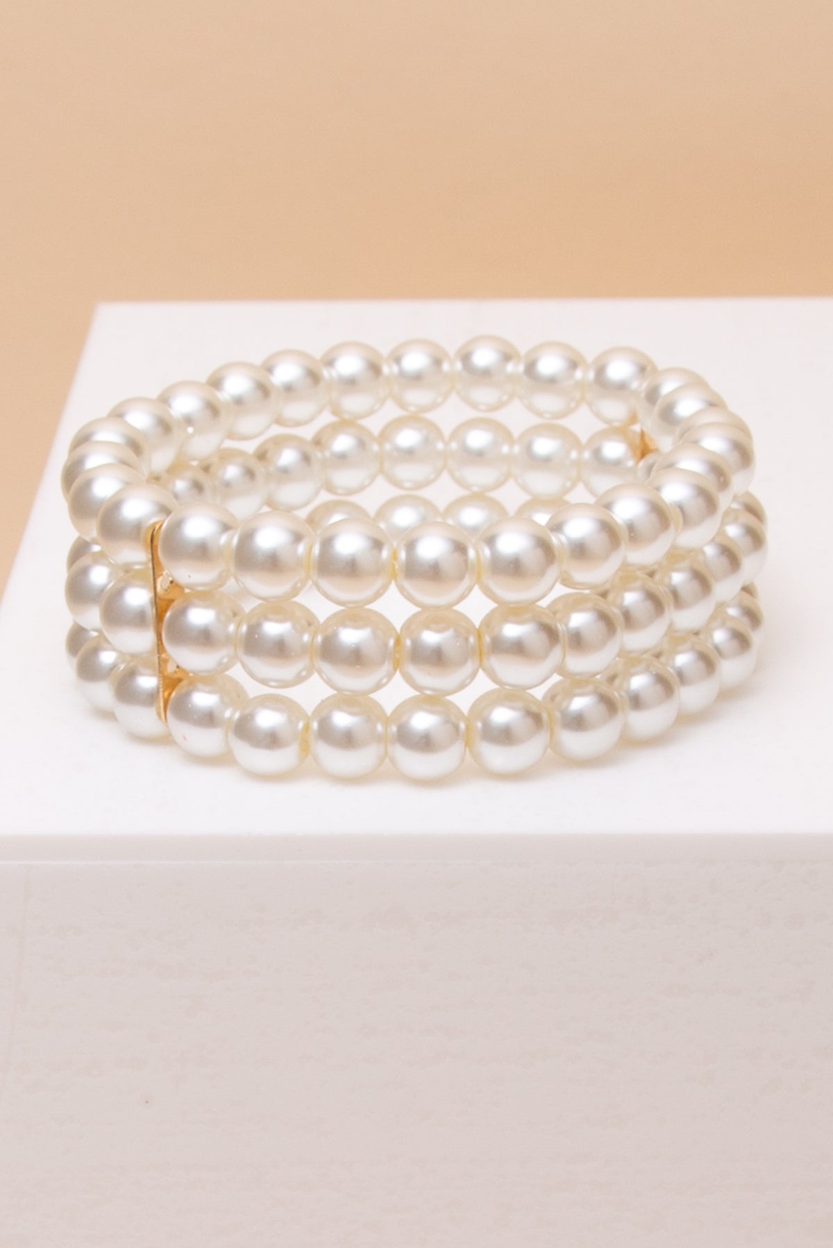 Bette Triple Strand Pearl Stretch Bracelet