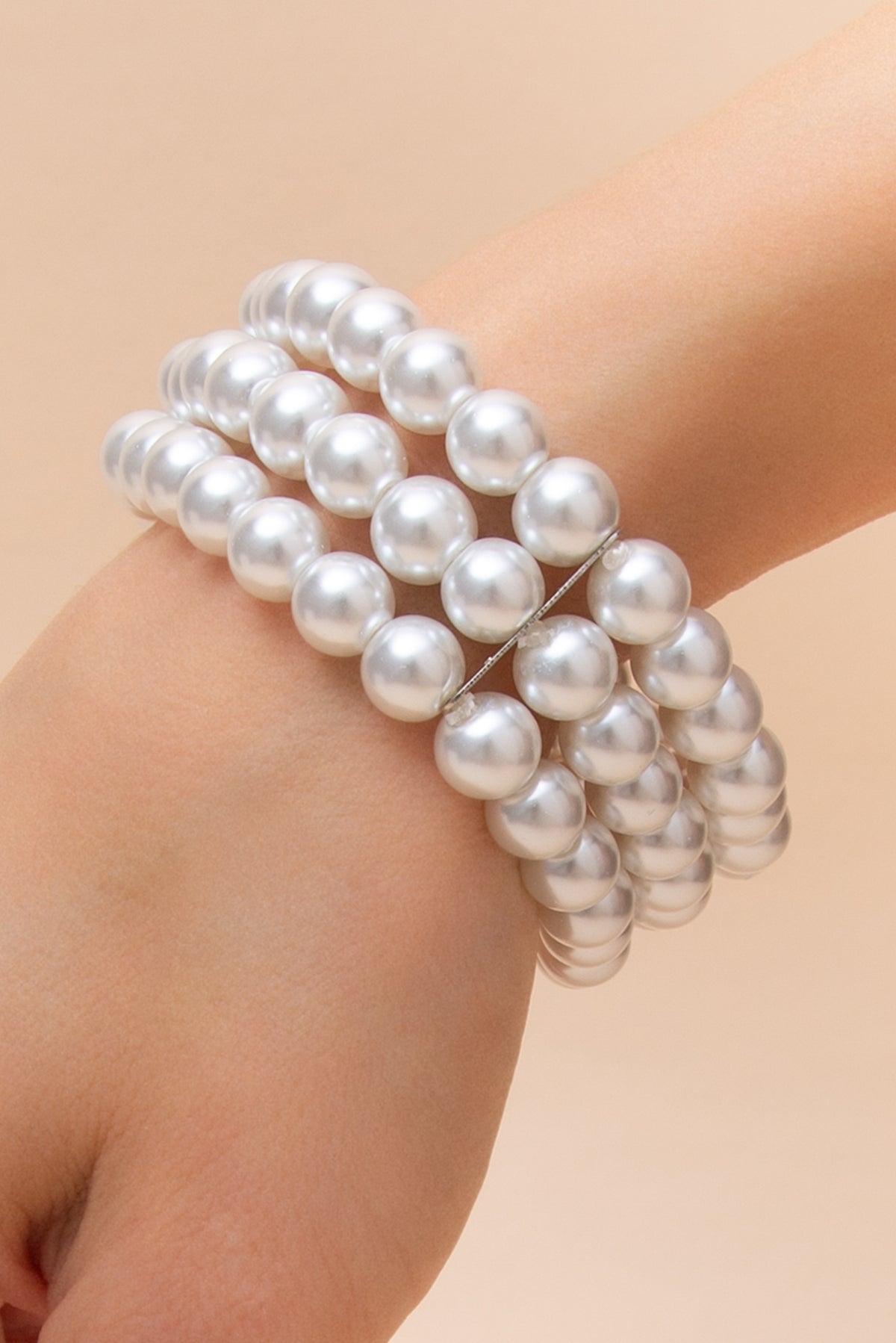 Bette Triple Strand Pearl Stretch Bracelet