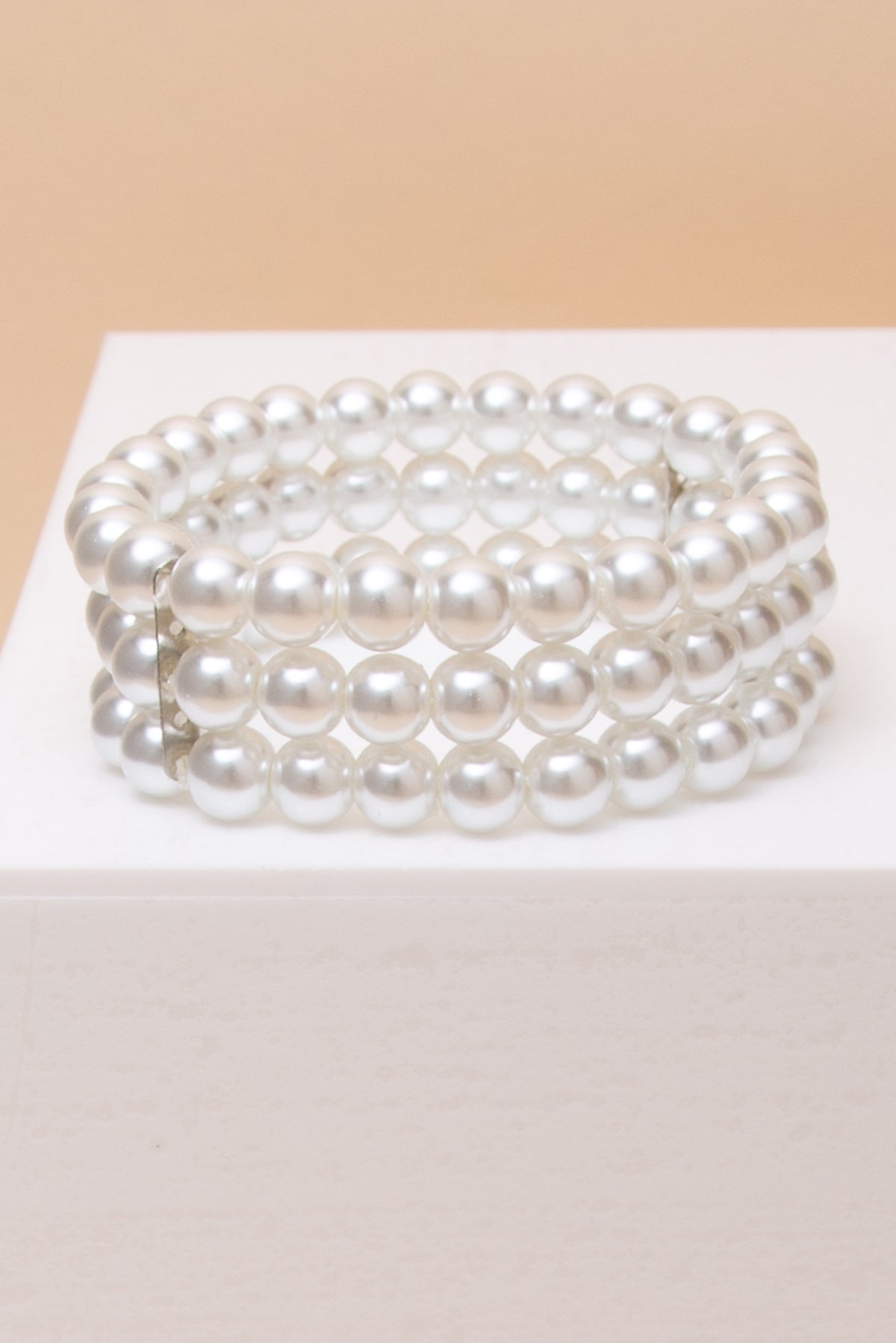 Bette Triple Strand Pearl Stretch Bracelet