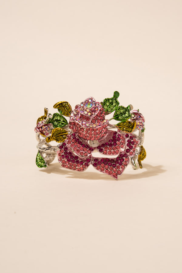 Rosie Metal Snap-on Floral Bracelet