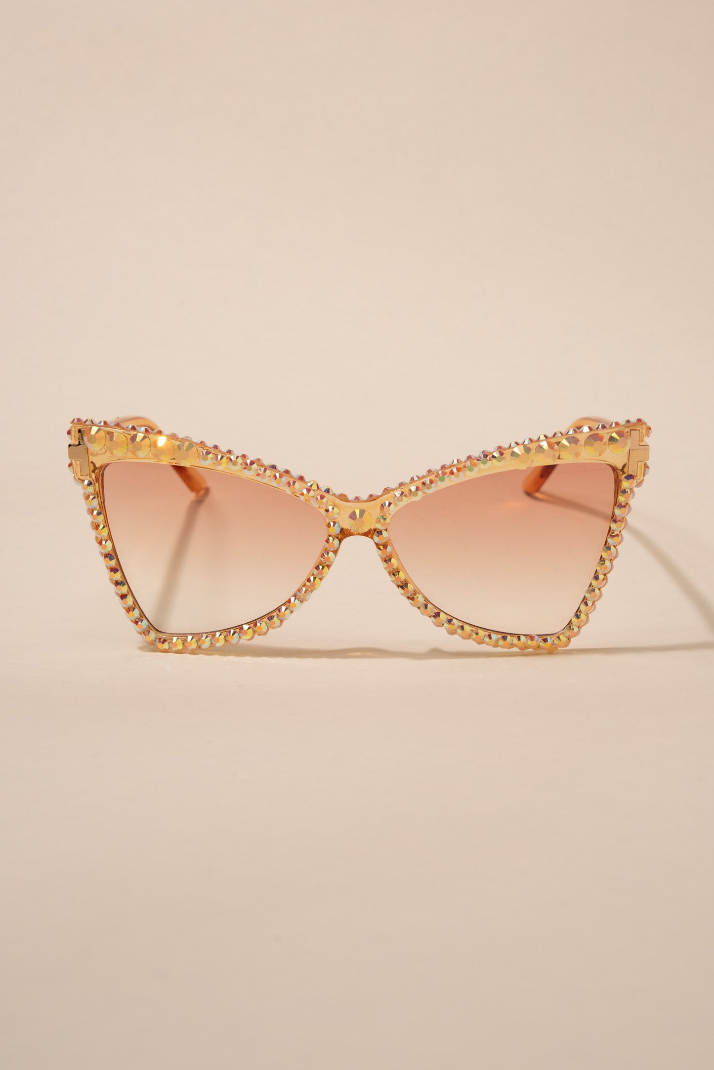Kate Cat-Eye Rhinestone Sunglasses - Yellow