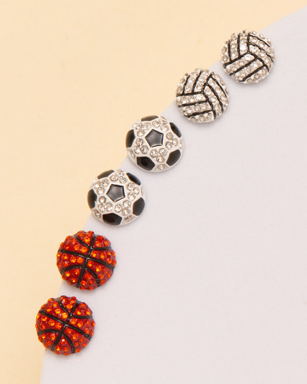Brielle Gameday Rhinestone Basketball / Soccer / Volleyball Earrings