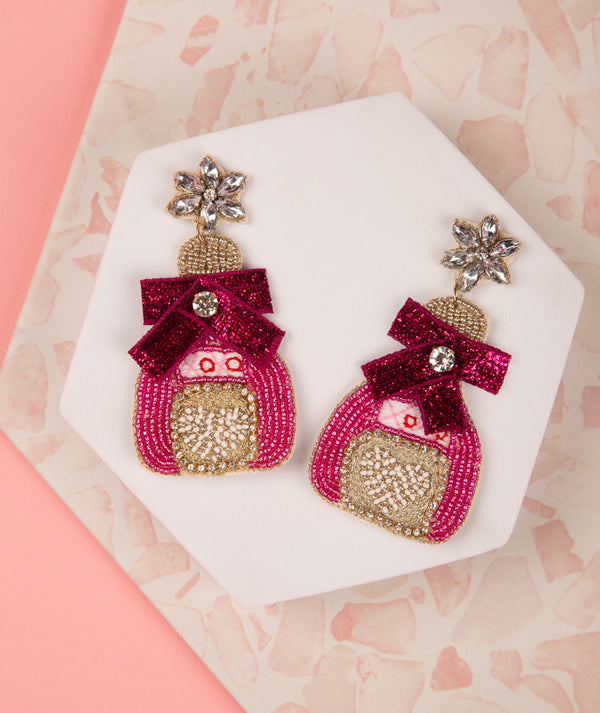 Jeweled Love Potion Beaded Valentine Earrings