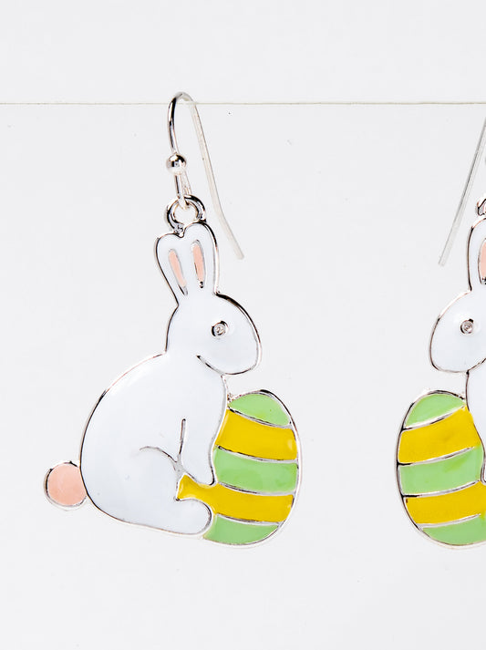 Avery Easter Bunny Egg Enamel Coated Earrings