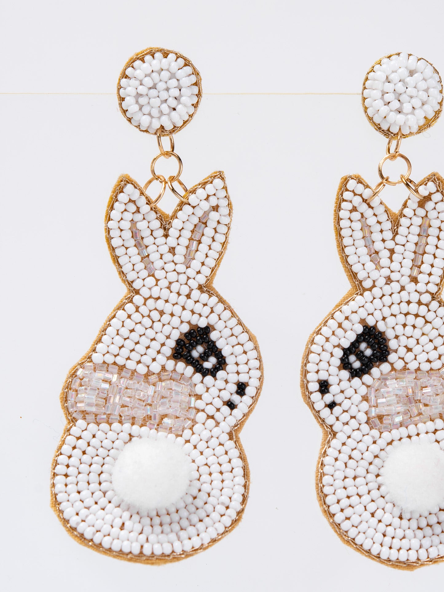 Brooklyn Cotton Tail Easter Bunny Beaded Drop Earrings