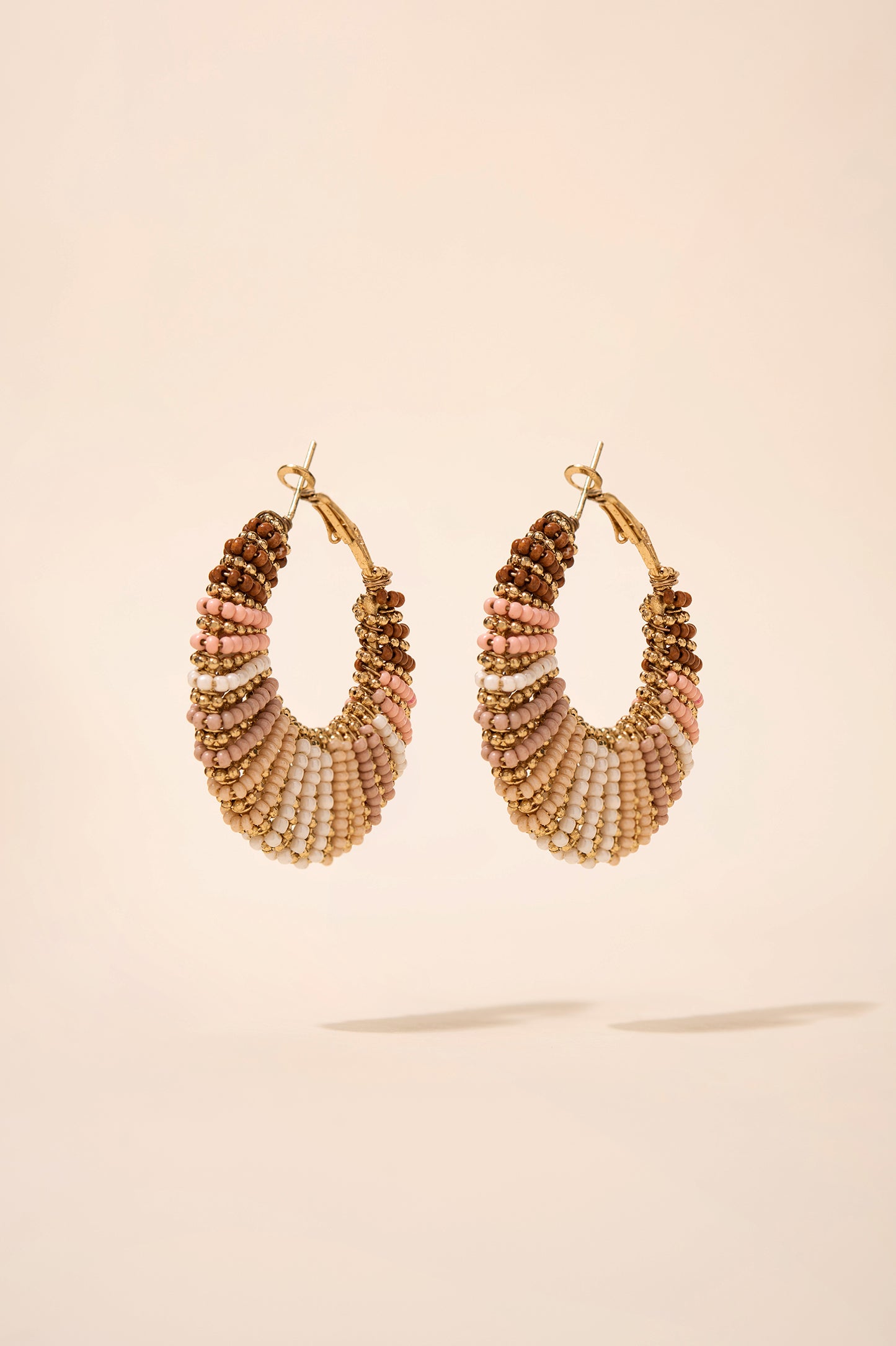 Zaria Beaded Boho Crescent Hoops