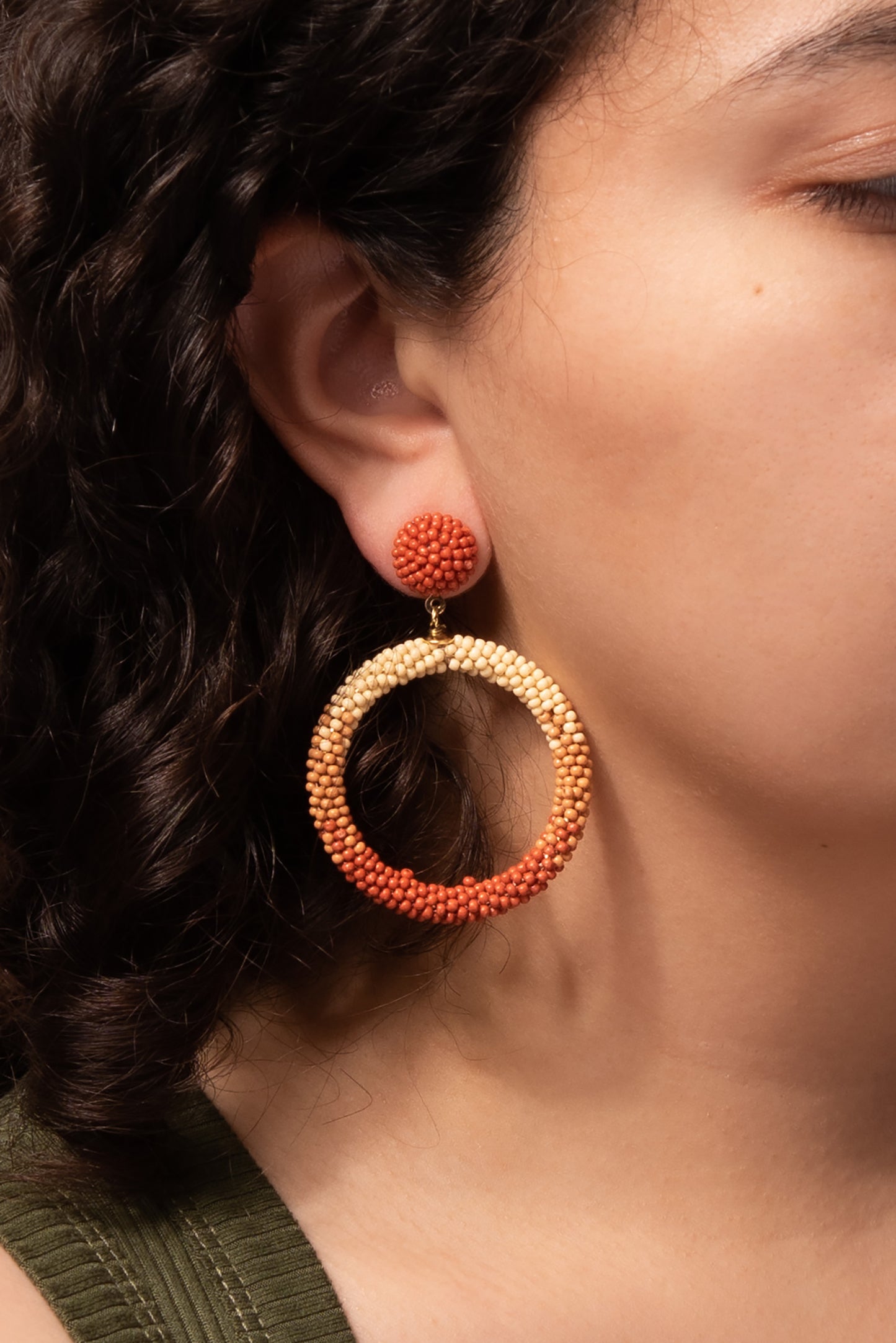 Anais Beaded Circle Earrings