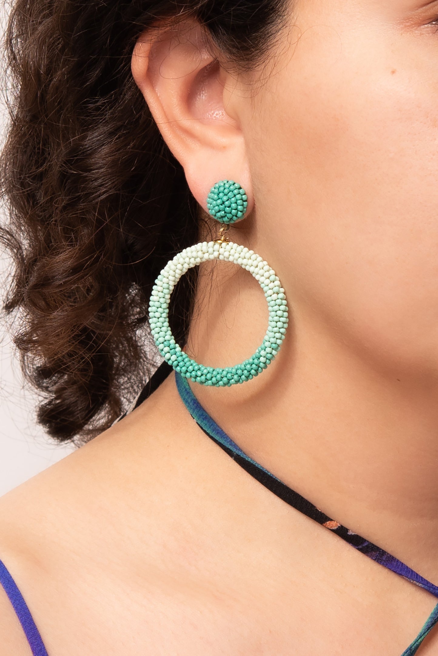 Anais Beaded Circle Earrings