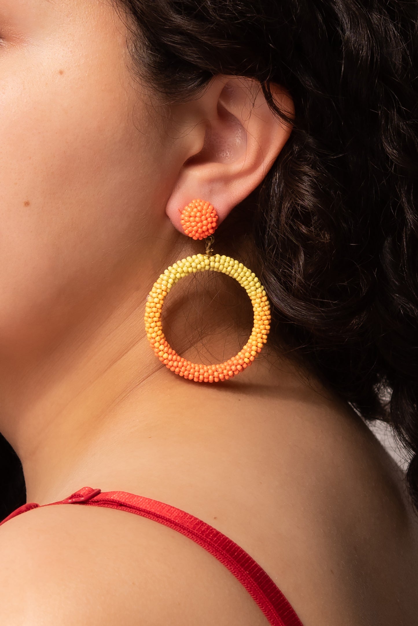 Anais Beaded Circle Earrings