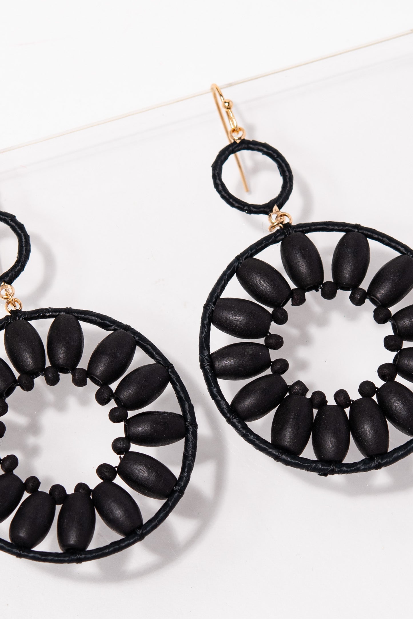 Camilla Open Circle Wooden Floral Earrings