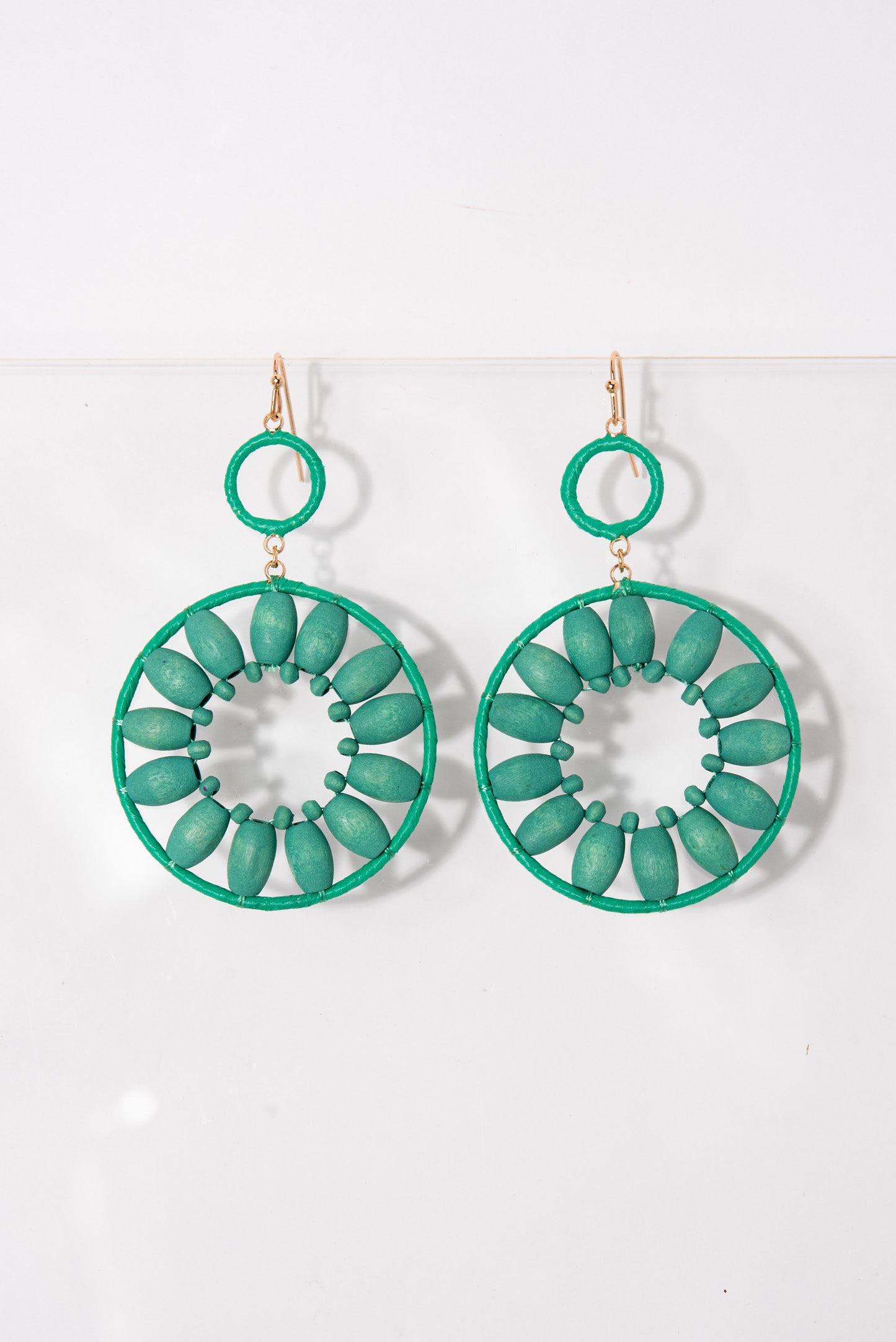 Camilla Open Circle Wooden Floral Earrings