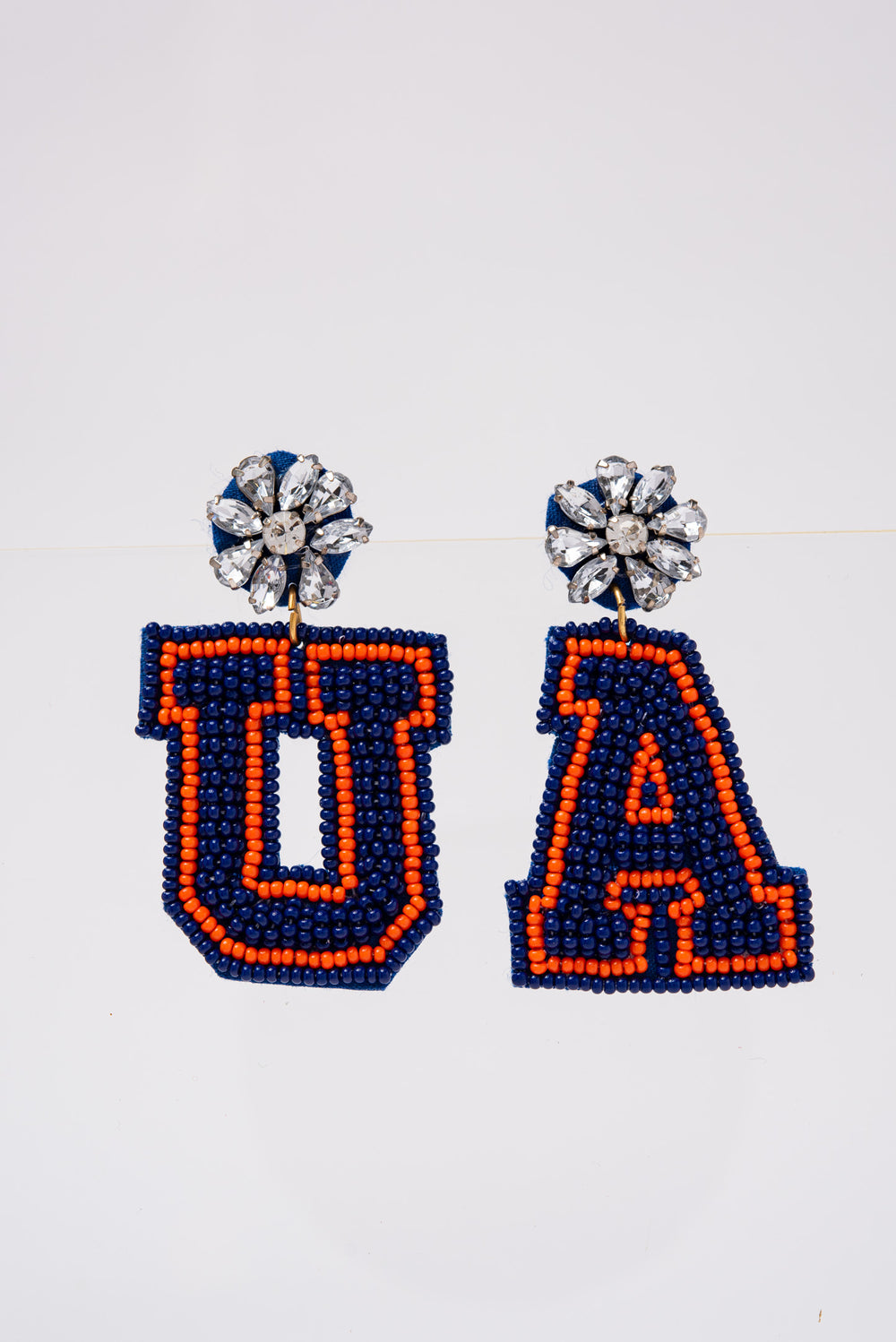 UA University Beaded Dangle Earrings - Navy