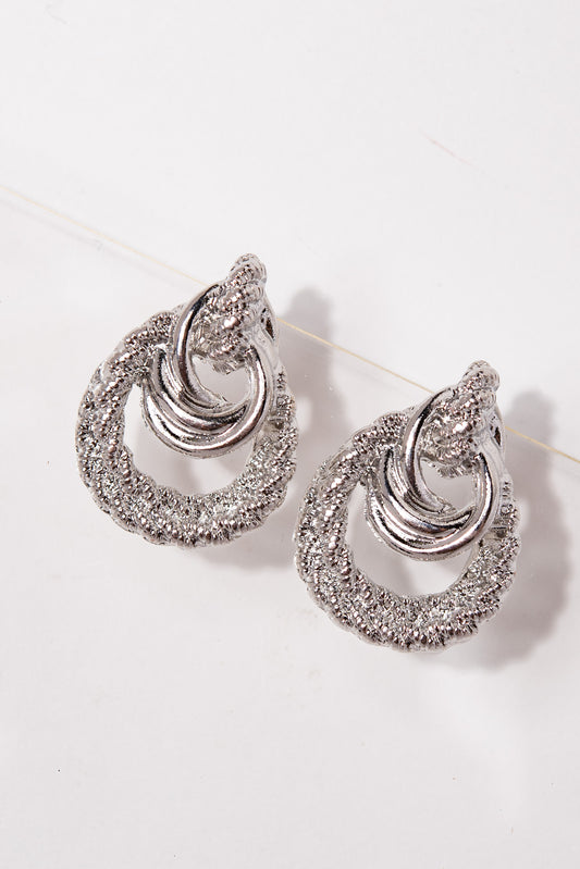 Caitlyn Vintage Rope Link Earrings - Silver