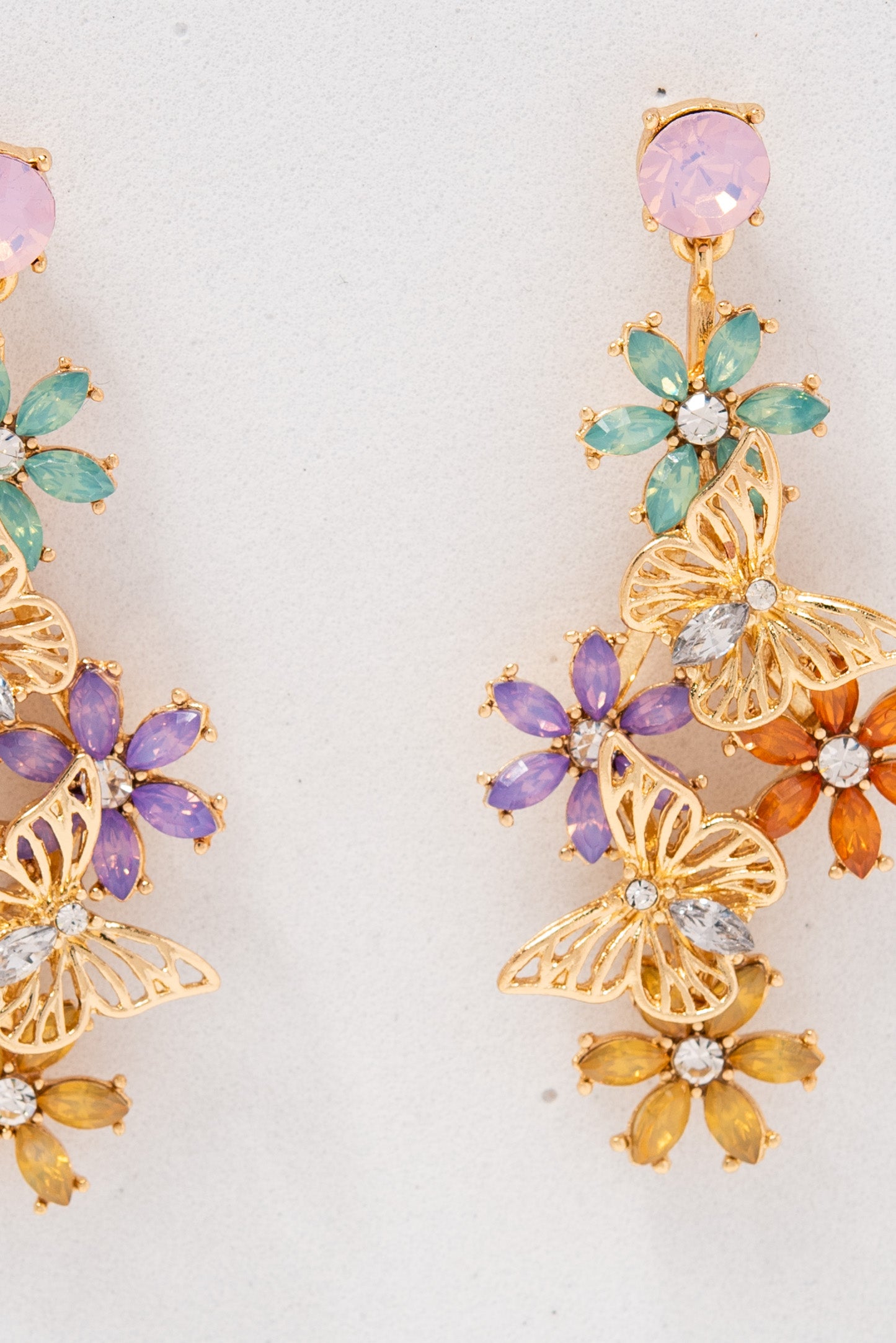 Ella Butterfly Crystal Drop Earrings