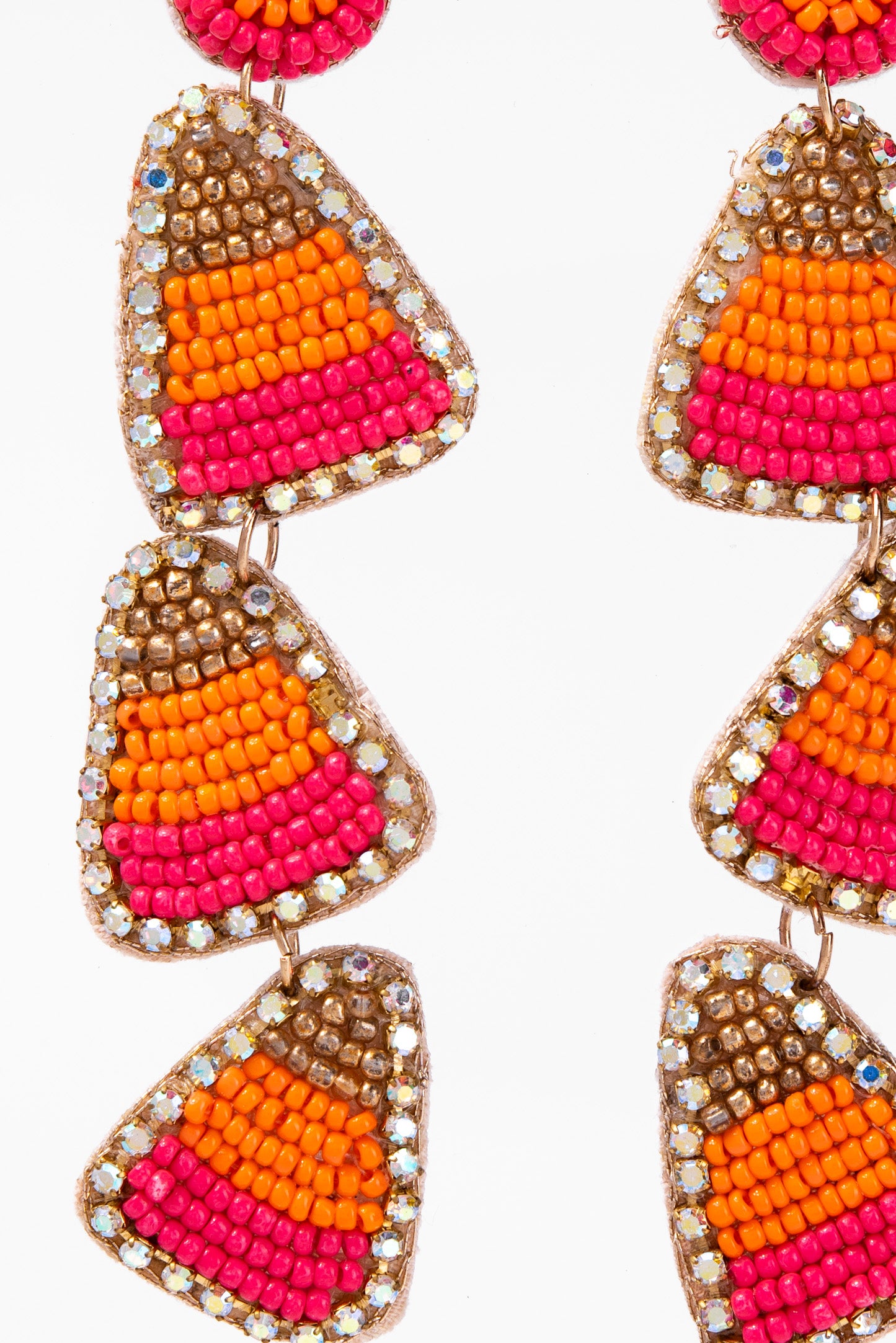 Nicole Candy Corn 3-Tier Dangle Earrings