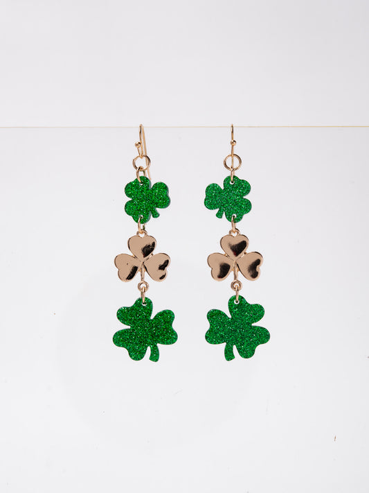 Niall Saint Patrick's Day Bead Clover Earrings