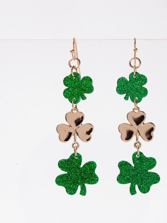 Niall Saint Patrick's Day Bead Clover Earrings