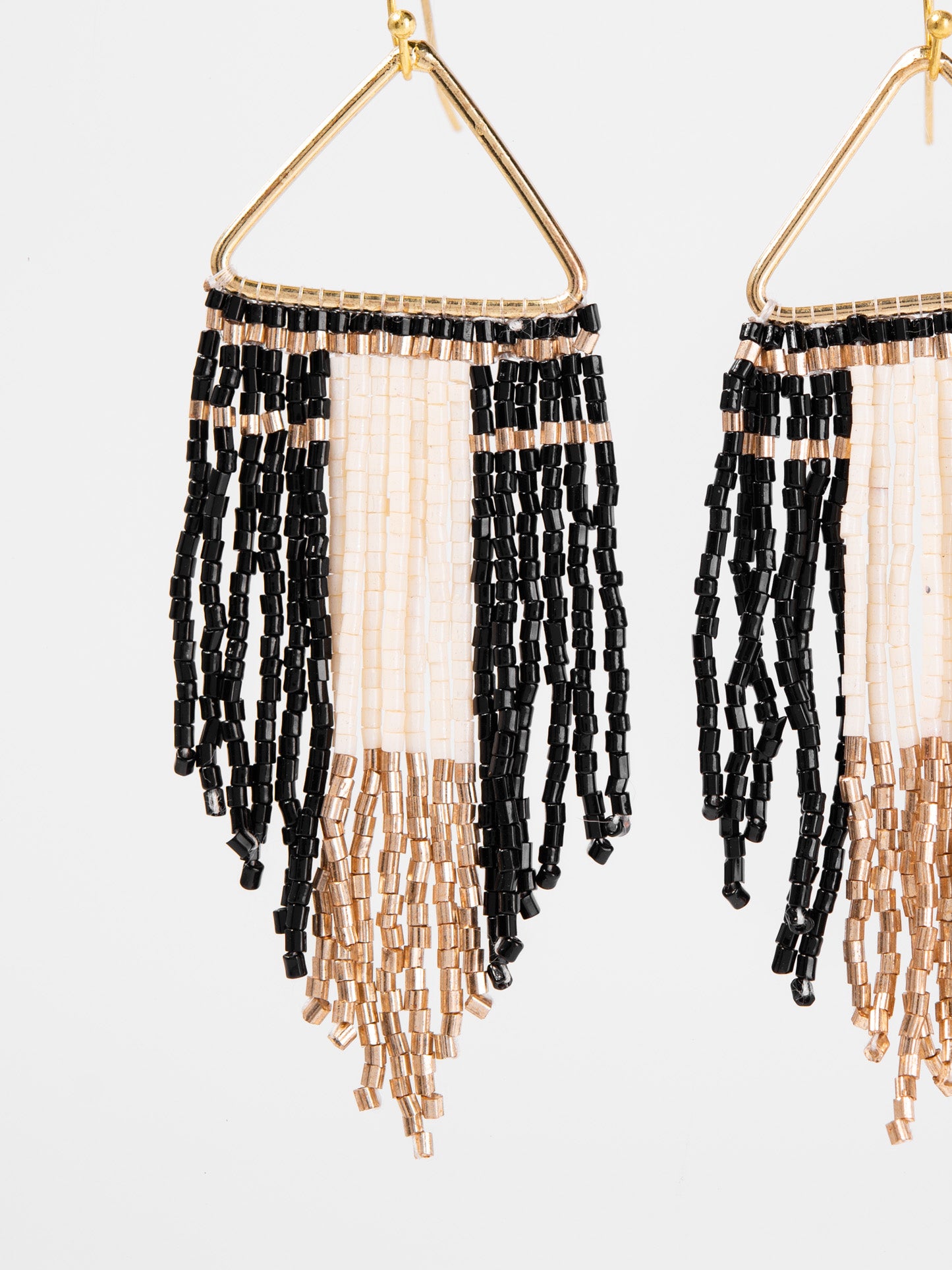 Alina Seed Bead Fringe Dangle Earrings