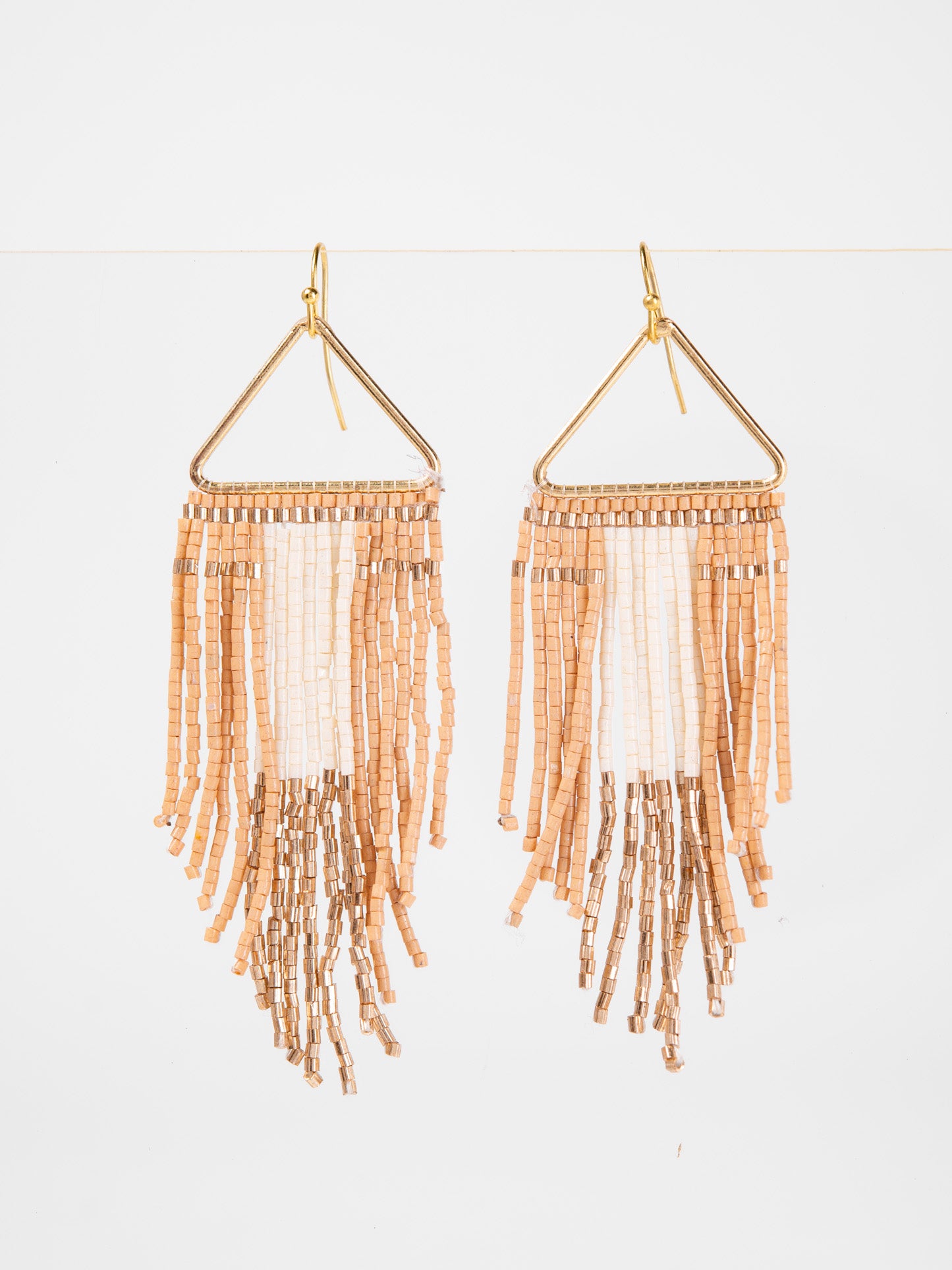 Alina Seed Bead Fringe Dangle Earrings