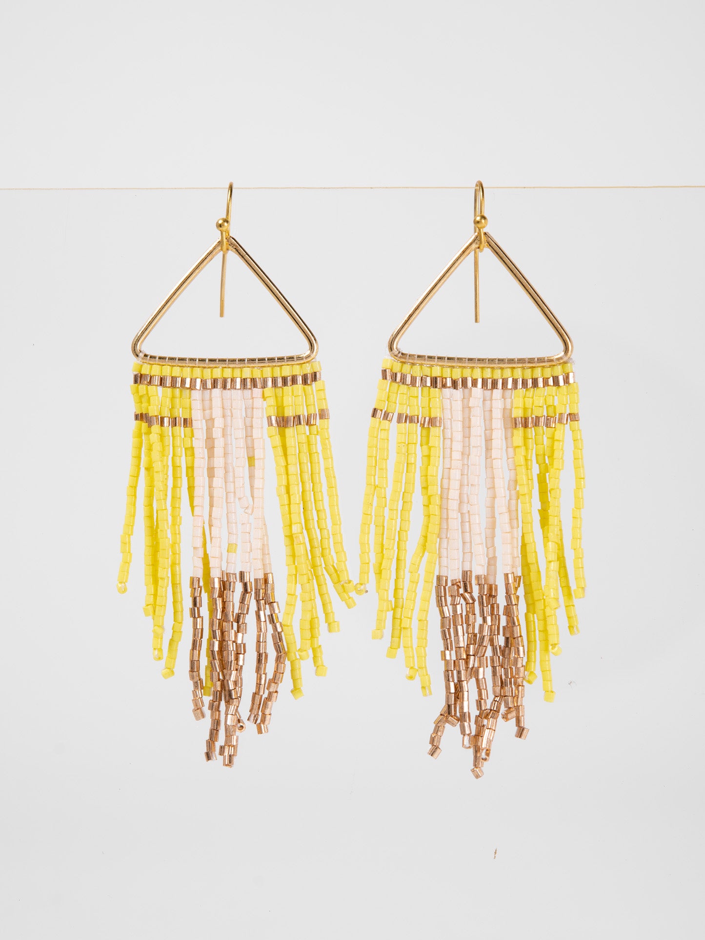 Alina Seed Bead Fringe Dangle Earrings