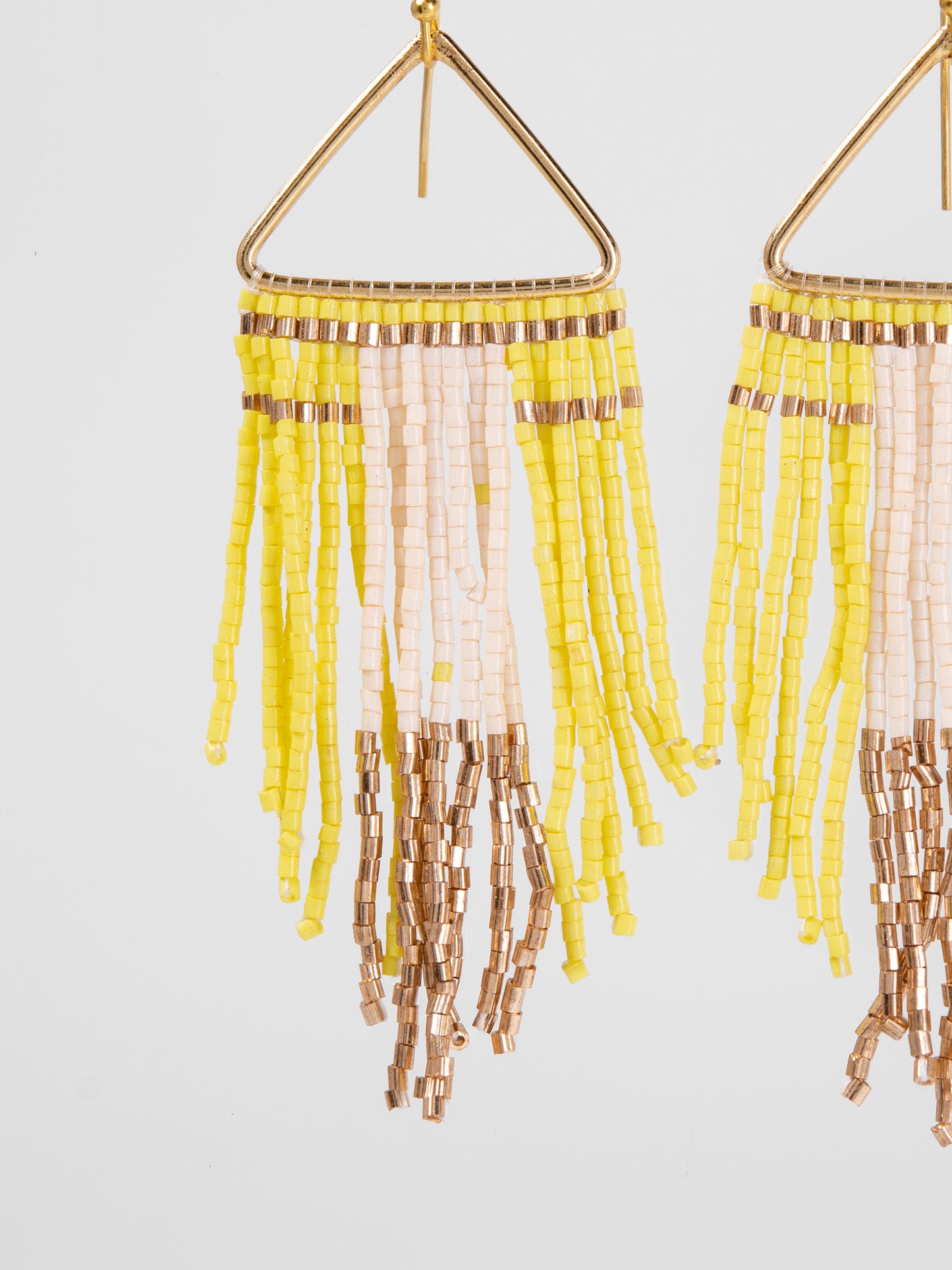 Alina Seed Bead Fringe Dangle Earrings