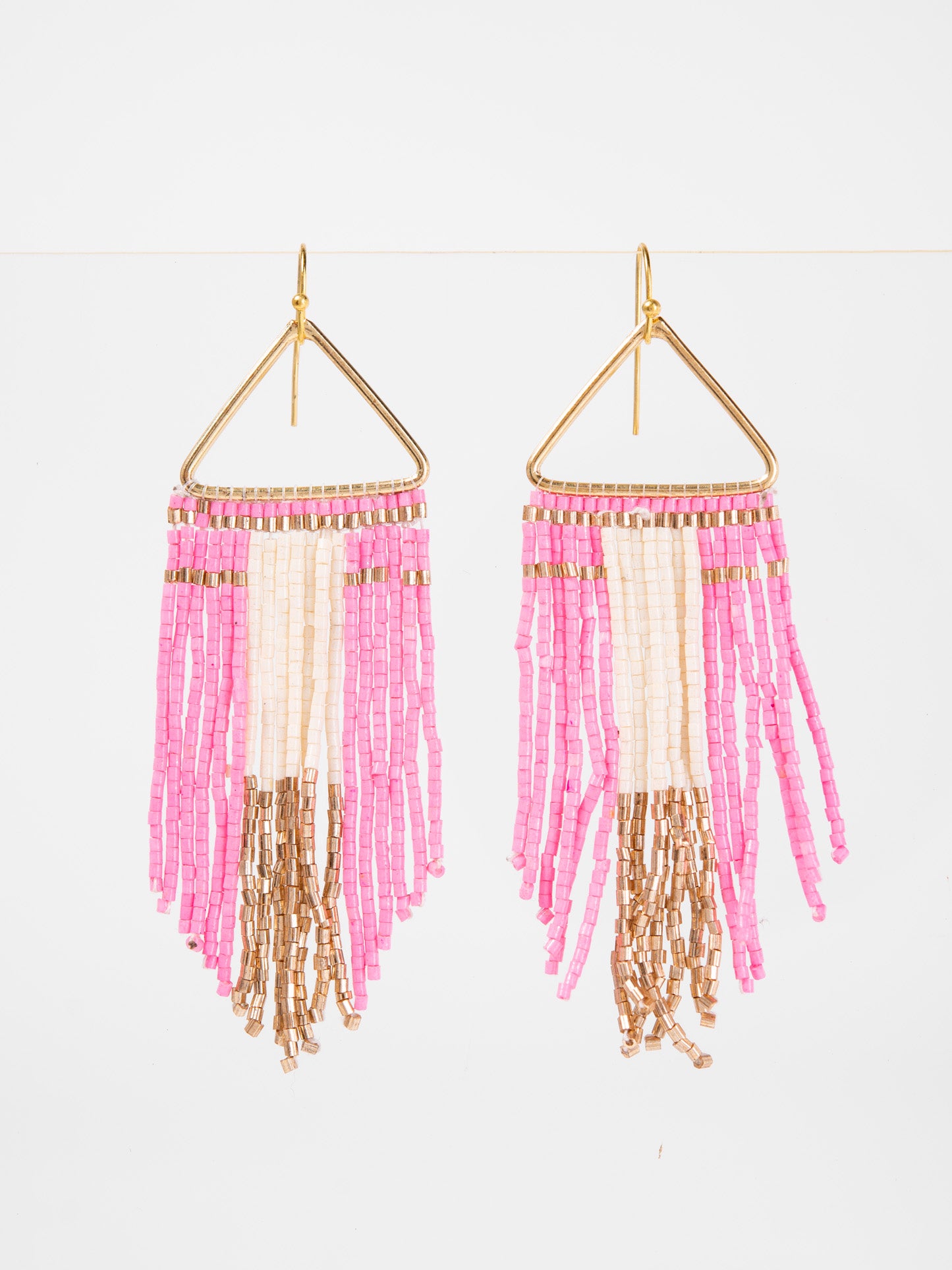 Alina Seed Bead Fringe Dangle Earrings