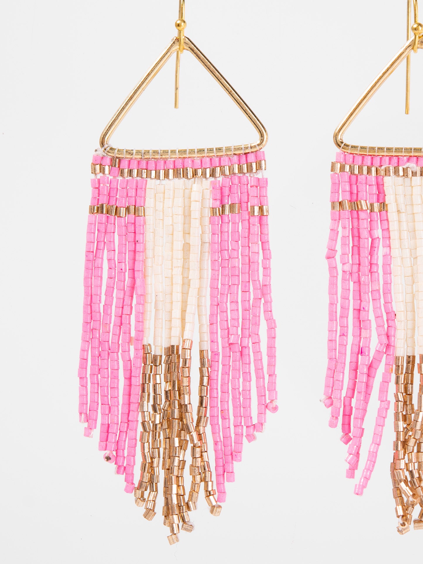 Alina Seed Bead Fringe Dangle Earrings