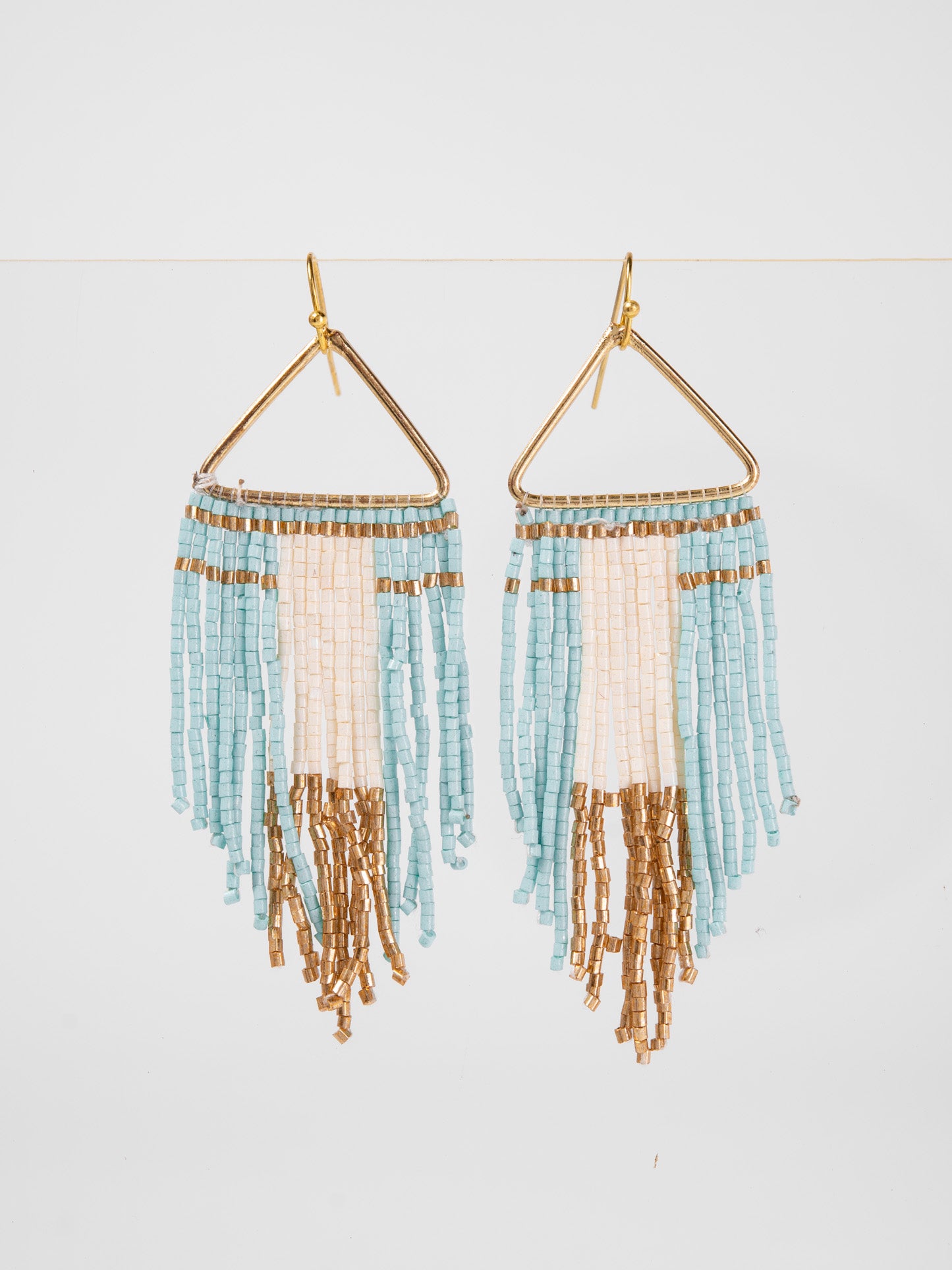 Alina Seed Bead Fringe Dangle Earrings