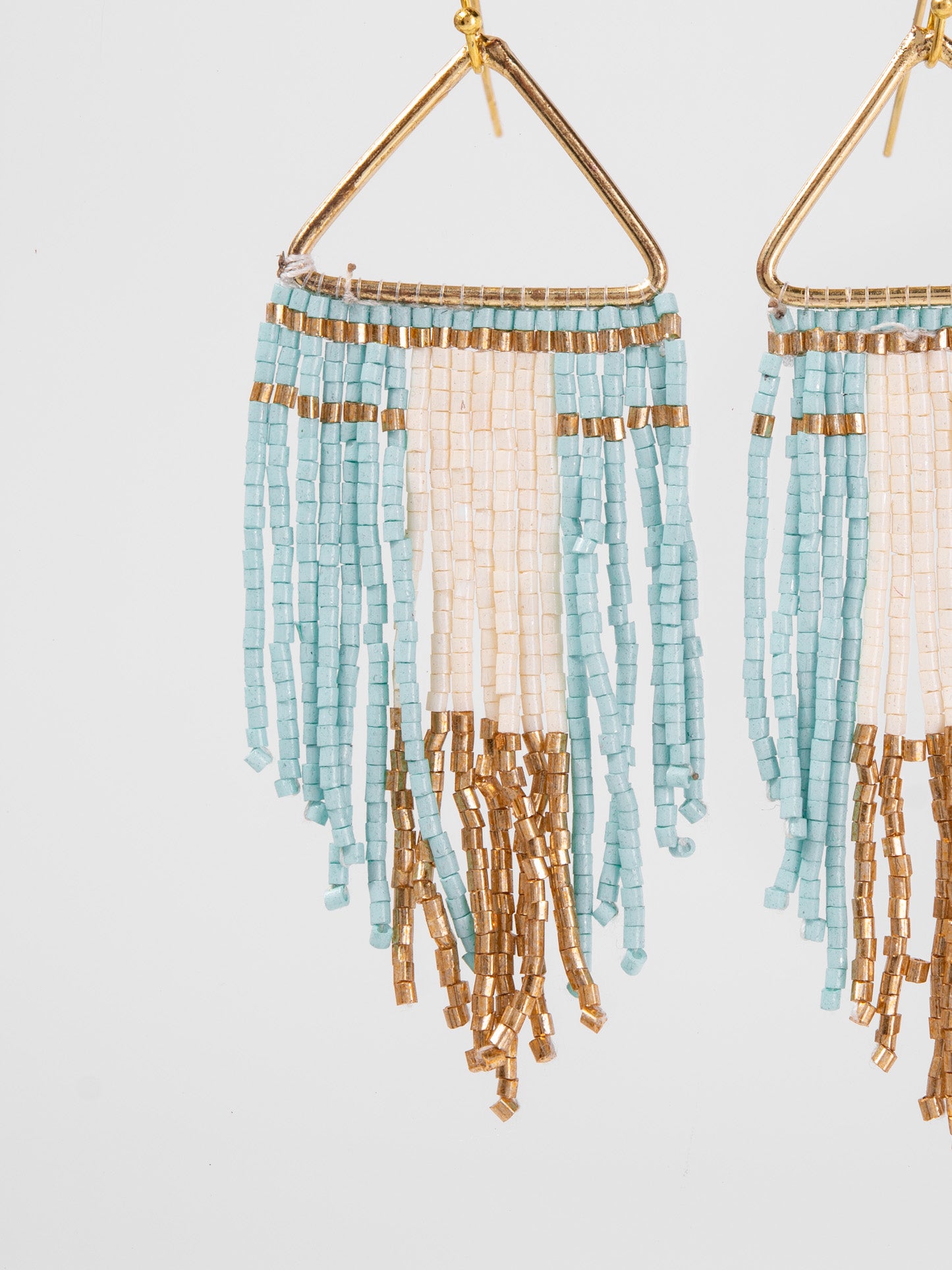 Alina Seed Bead Fringe Dangle Earrings