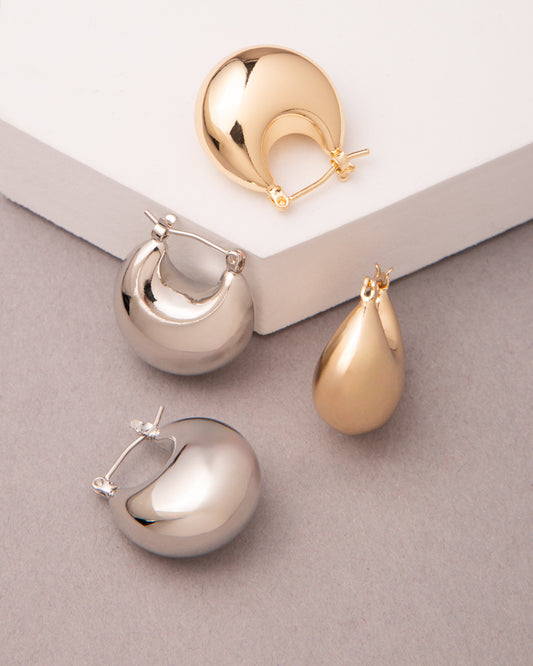 Christy Gold Plated Huggie Hoop Earrings