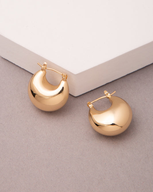 Christy Gold Plated Huggie Hoop Earrings | Gold