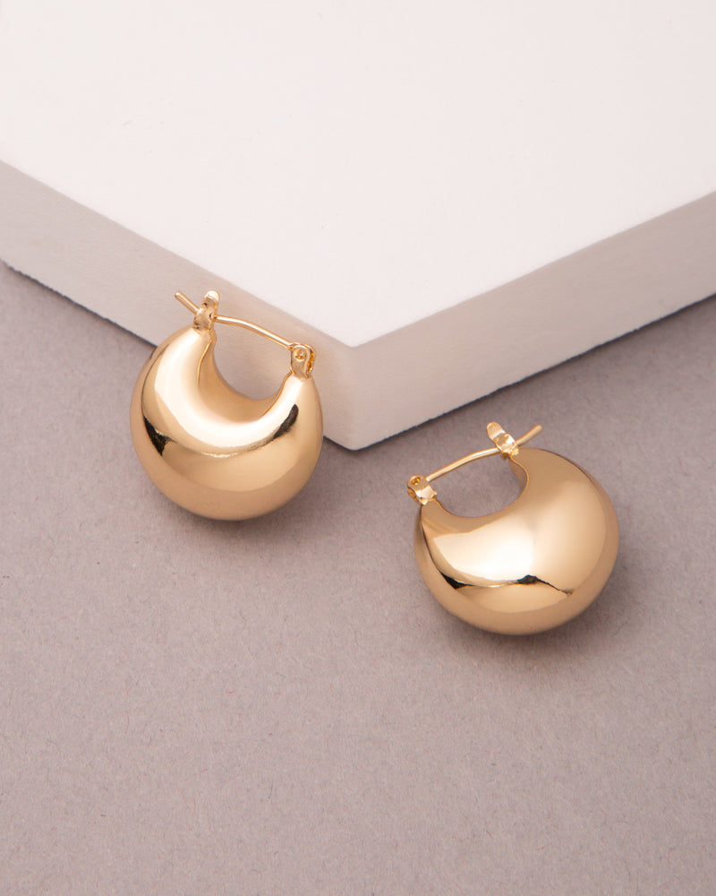 Christy Gold Plated Huggie Hoop Earrings | Gold